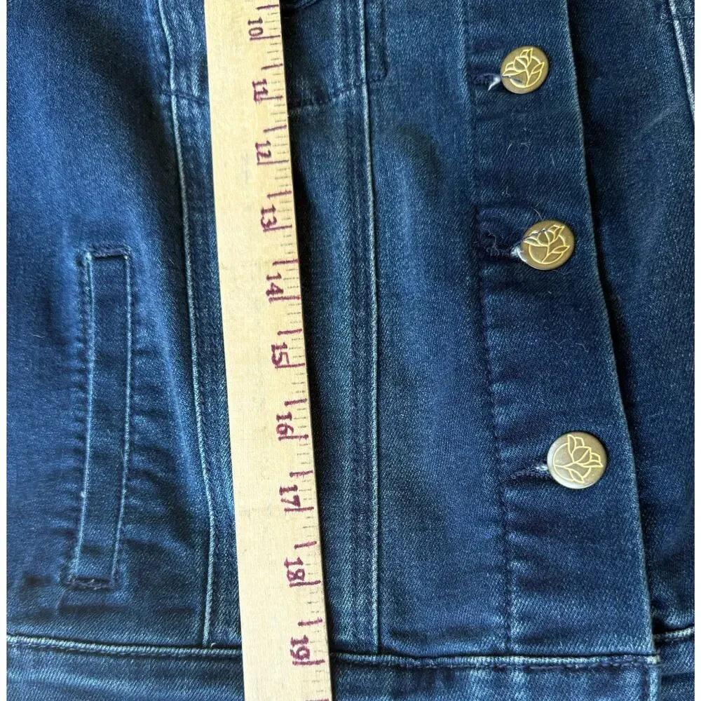Draper James RSVP Ruffle Collar Stretch Denim Jacket Medium - Picture 10 of 11